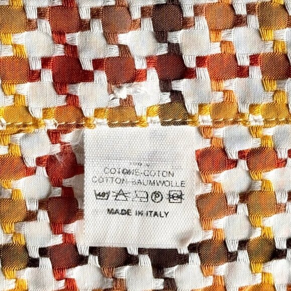 VTG ETRO Shirt Sz.6 Cream Brown Houndstooth Academia Career Italian Old Money - Picture 12 of 14